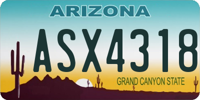 AZ license plate ASX4318