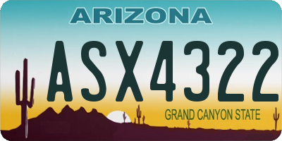AZ license plate ASX4322