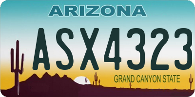 AZ license plate ASX4323