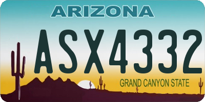 AZ license plate ASX4332