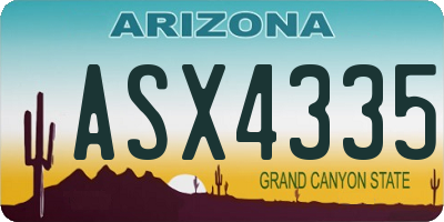 AZ license plate ASX4335