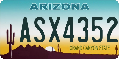 AZ license plate ASX4352