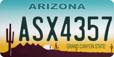 AZ license plate ASX4357