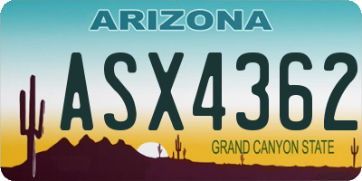 AZ license plate ASX4362