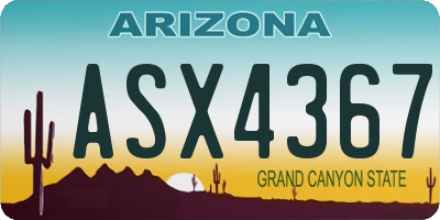AZ license plate ASX4367