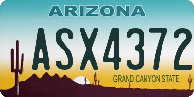 AZ license plate ASX4372