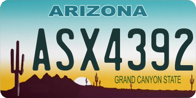 AZ license plate ASX4392