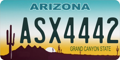AZ license plate ASX4442