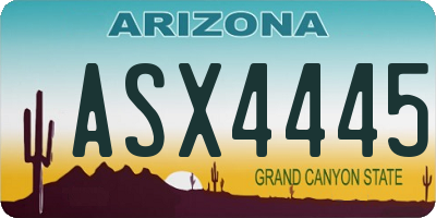 AZ license plate ASX4445
