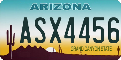 AZ license plate ASX4456