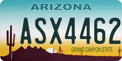 AZ license plate ASX4462