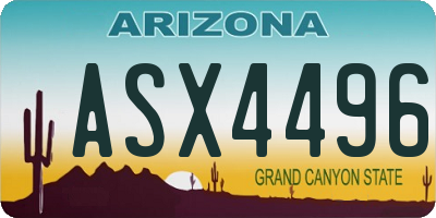 AZ license plate ASX4496