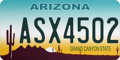 AZ license plate ASX4502