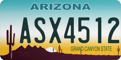 AZ license plate ASX4512