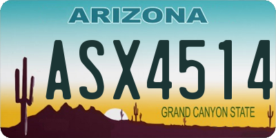 AZ license plate ASX4514