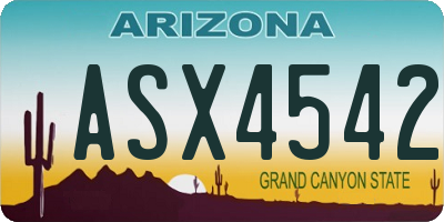 AZ license plate ASX4542