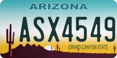 AZ license plate ASX4549