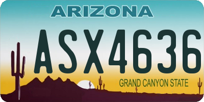 AZ license plate ASX4636
