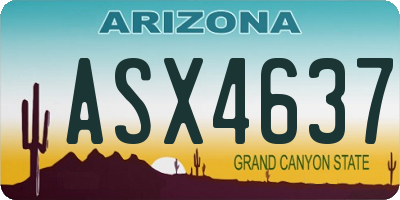 AZ license plate ASX4637