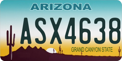 AZ license plate ASX4638