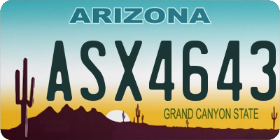 AZ license plate ASX4643