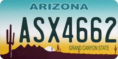 AZ license plate ASX4662