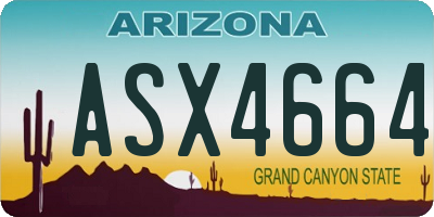 AZ license plate ASX4664