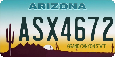 AZ license plate ASX4672