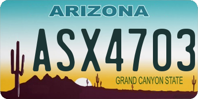 AZ license plate ASX4703