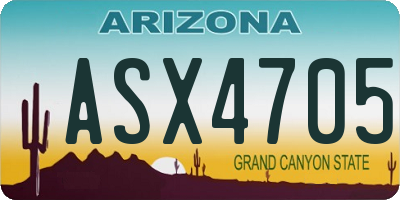 AZ license plate ASX4705