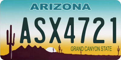 AZ license plate ASX4721