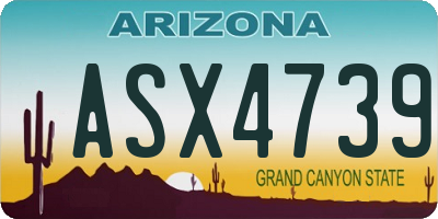AZ license plate ASX4739