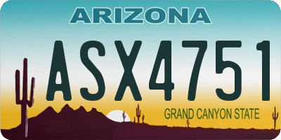 AZ license plate ASX4751