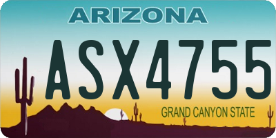 AZ license plate ASX4755