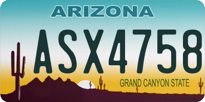 AZ license plate ASX4758
