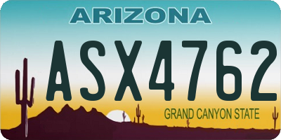 AZ license plate ASX4762
