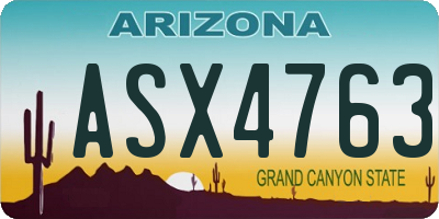 AZ license plate ASX4763