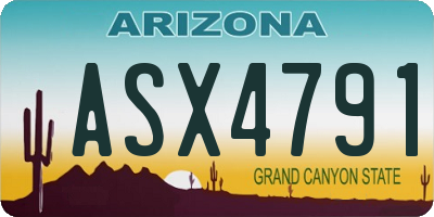 AZ license plate ASX4791