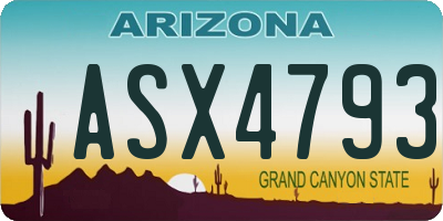 AZ license plate ASX4793