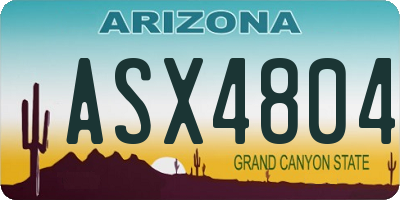 AZ license plate ASX4804