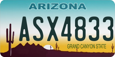 AZ license plate ASX4833