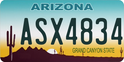 AZ license plate ASX4834