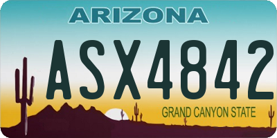 AZ license plate ASX4842