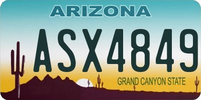 AZ license plate ASX4849
