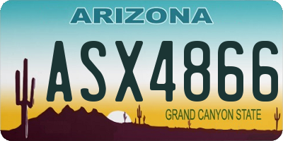 AZ license plate ASX4866