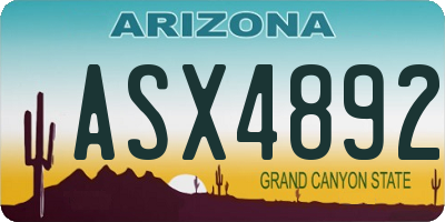 AZ license plate ASX4892