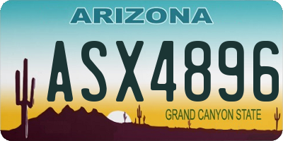 AZ license plate ASX4896
