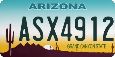 AZ license plate ASX4912