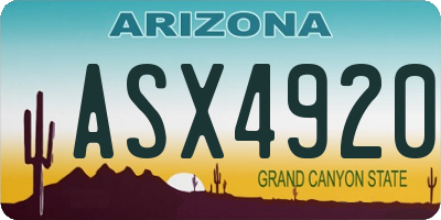 AZ license plate ASX4920