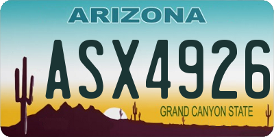 AZ license plate ASX4926
